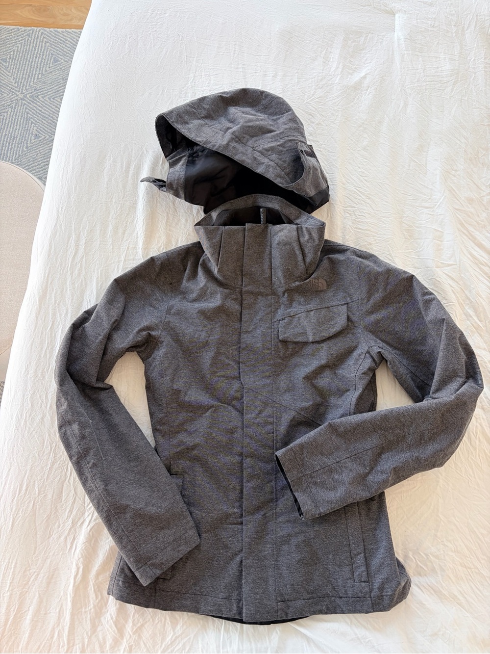 The North Face Women's Charcoal Gray Hooded Shell Jacket